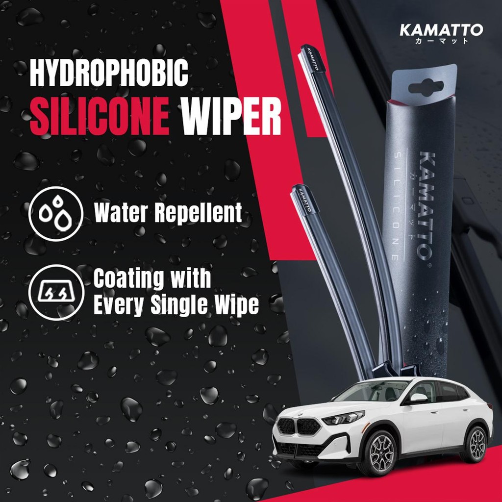 Kamatto Wiper BMW X2 / IX2 U10 (2024-ปัจจุบัน) เคลือบน้ําหยดซิลิโคนแบบไฮโดรโฟบิก