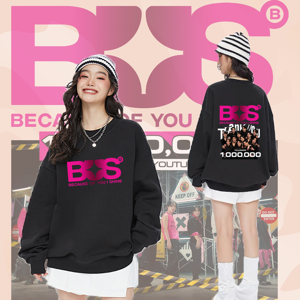 💗พร้อมส่ง💘 【ใหม่】Women Sweatshirts Celebrating BUS boy Band's 1 million fans/เสื้อฮู้ดลายดอกไม้รุ่นใ