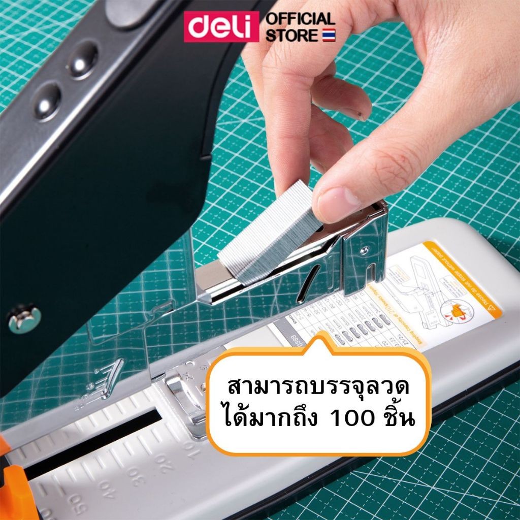 เครื่องเย็บกระดาษ Deli 0399 ขนาดใหญ่ แข็งแรง ทนทาน ใช้งานสำนักงาน Heavy Duty Stapler ราคา ถูกที่สุด ดีลบีเคเค แกลเลอรีภาพที่ 3