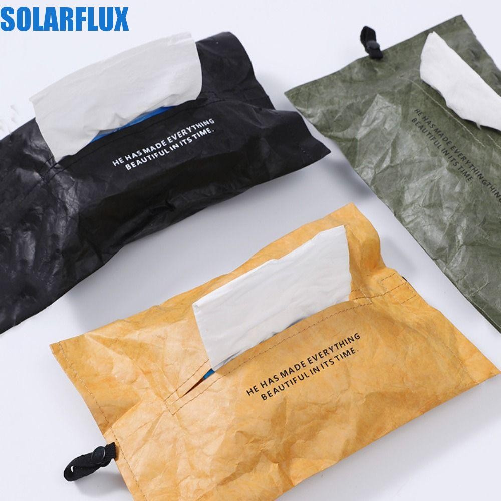 SOLARFLUX กล่องทิชชู่ห้องน้ําพกพา กันน้ํา พับได้ ที่ใส่ทิชชู่ในรถ พร้อมฝาครอบกันฝุ่น
