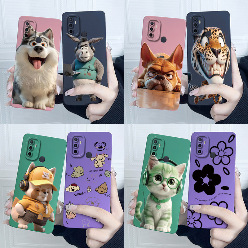 ใหม่ร้อนสําหรับ OPPO A53 2020 CPH2127 CPH2131 ปลอกน่ารักการ์ตูนดอกไม้สวยซิลิโคนเหลว Soft TPU กันกระแทกปกหลัง Ultrathin กรณี