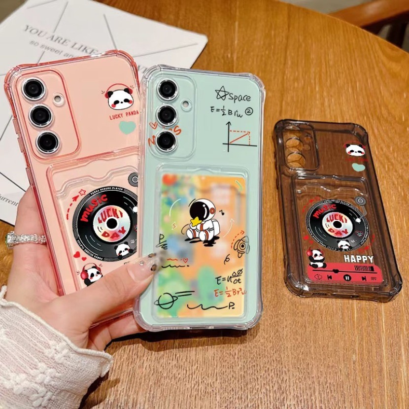 ช่องใส่การ์ด Star นักบินอวกาศเคสโทรศัพท์สําหรับ OPPO A96 A76 A9 A5 2020 A95 A54 A74 4G A12 A12e A5S 