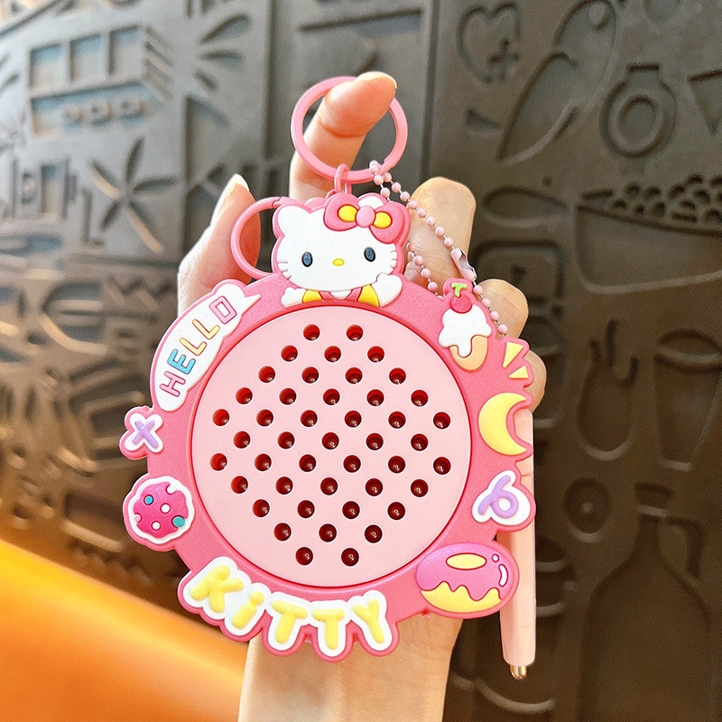 Creative Sanrio Magnetic Steel Ball กระดานวาดภาพพวงกุญแจการ์ตูนของเล่นสนุกจี้ของขวัญขนาดเล็ก - รูปที่ 4
