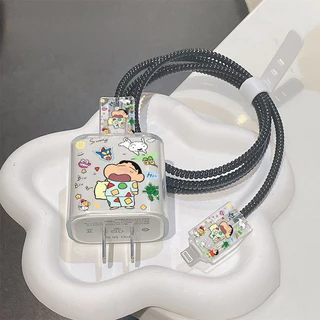 Crayon Shin chan Apple Charger ฝาครอบป้องกัน 20w สายเคเบิลข้อมูล Anti Break เหมาะสําหรับ iPhone 13/14/15/16