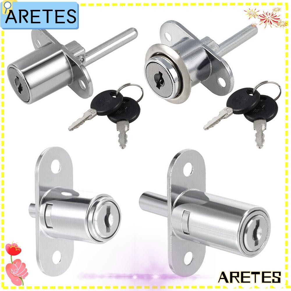 AREES ล็อคลิ้นชัก, ฮาร์ดแวร์เฟอร์นิเจอร์ Home Security ตู้ประตูจับ, ทนทานโลหะผสมสังกะสี Anti-Theft พร้อมกุญแจล็อคตู้ลิ้นชัก