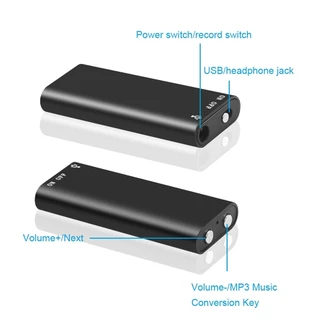 เครื่องบันทึกเสียงจิ๋ว (charge) เครื่องอัดเสียง แบบจิ๋ว 8GB ครื่องบันทึกเสียง ขนาดเล็ก แบบพกพา