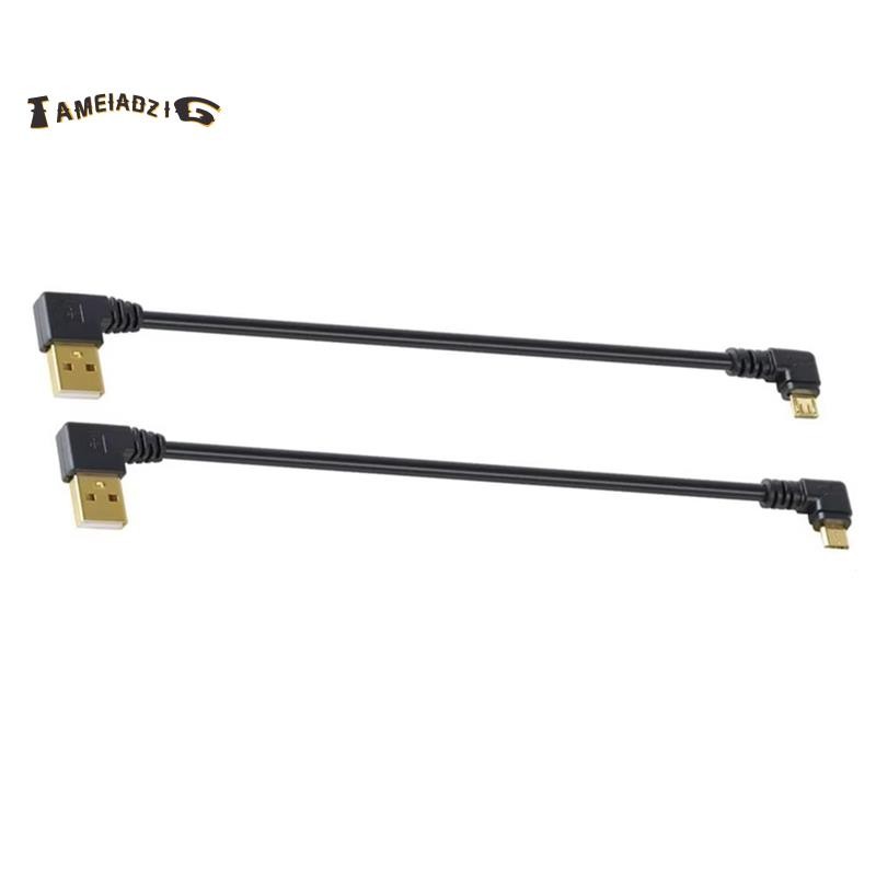 ชุบทอง 15 ซม.สั้น 90 องศา USB 2.0 1 ม. สั้น 90 องศา USB 2.0 ถึง Micro USB สายชายชุบ