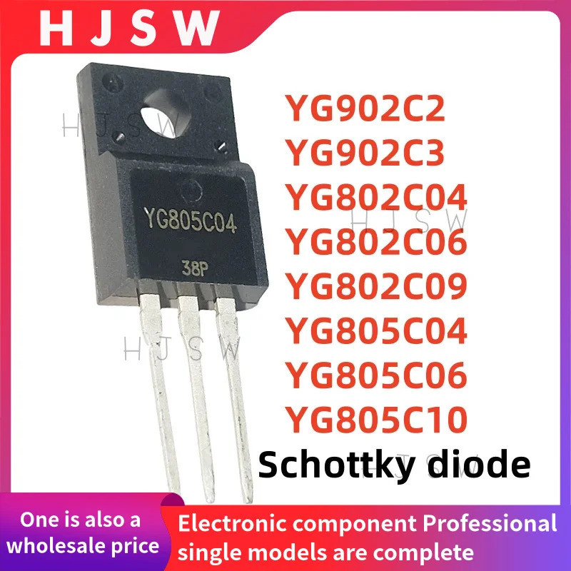 1-5PCS YG802C04 YG802C06 YG802C09 YG805C06 YG805C10 YG902C2 YG902C3 YG805C04 TO-220F Schottky ไดโอดอ