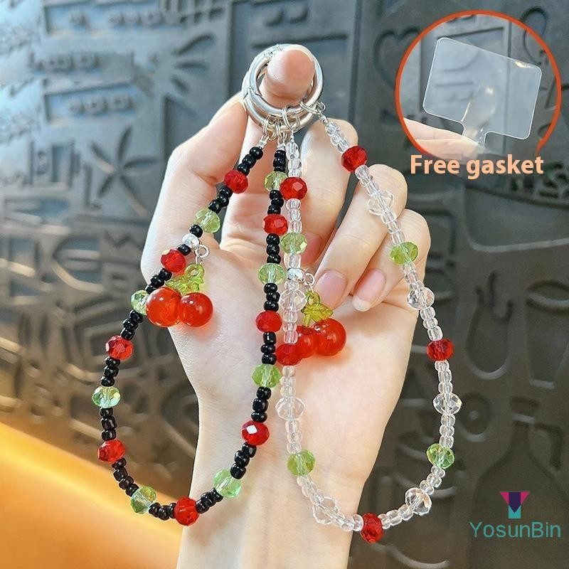 โยซันบิน] วินเทจเชอร์รี่ลูกปัดโทรศัพท์มือถือโซ่สายรัดข้อมือเสน่ห์เชือกเส้นเล็กกล้องสายคล้องมือสาวผู้หญิงจี้ใหม่ - รูปที่ 4