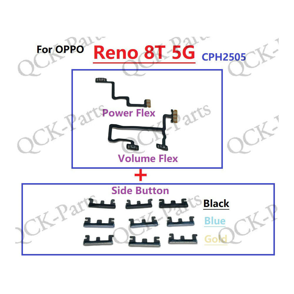สําหรับ OPPO Reno 8T 5G CPH2505 ปุ่มปรับระดับเสียง ปุ่ม Flex Cable คีย์ขึ้นลงด้านข้าง