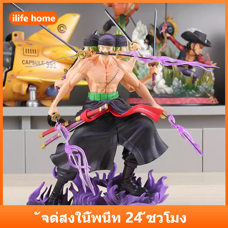 จัดส่งจากประเทศไทย 30 ซม.Zoro Roronoa ONE PIECE คอสเพลย์ Asura Action Figure รุ่น Q ตุ๊กตาของขวัญเด็กตกแต่งรถเครื่องประดับของเล่นคอลเลกชันตกแต่งบ้านประติมากรรม