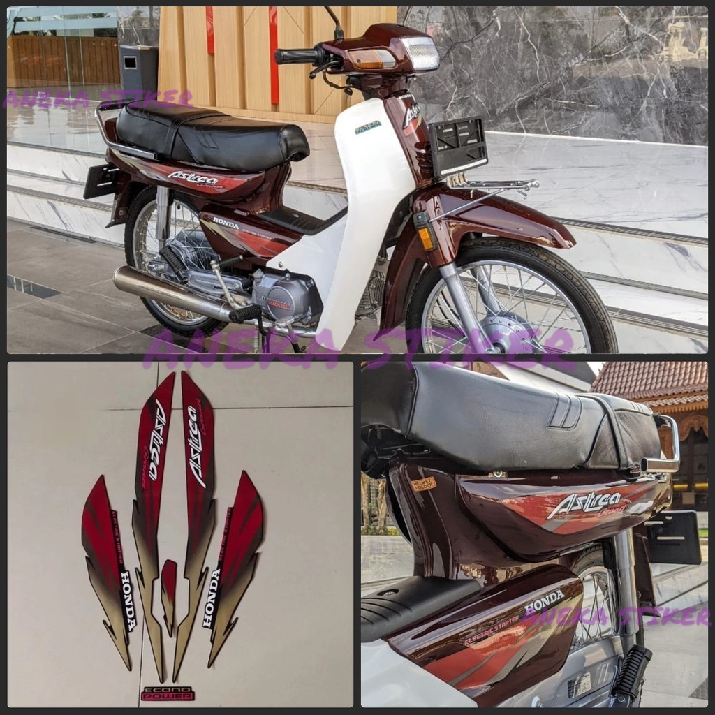 MERAH Honda Astrea Grand Elegant Limited Edition Striping Sticker 95 96 97 Maroon Red