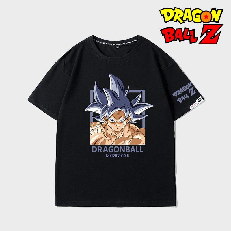 Dragon Ball สีส้มแขนสั้นเสื้อยืดผู้ชาย Street สวมใส่อะนิเมะ Son Goku เต่า Fairy Buu แขนสั้นอินเทรนด์