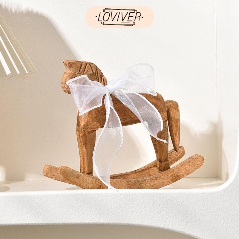 LOVIVER ไม้ม้าหุ่นม้าโยกรูปปั้นของขวัญของขวัญวันเกิดมินิมอลริบบิ้นหรูหราสําเนียงโต๊ะสร้างสรรค์ตกแต่ง ราคา ถูกที่สุด ดีลบีเคเค แกลเลอรีภาพที่ 3