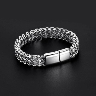 Explosive Hip Hop Stainless Steel Front and Back Men's Simple Bully Punk Bracelet