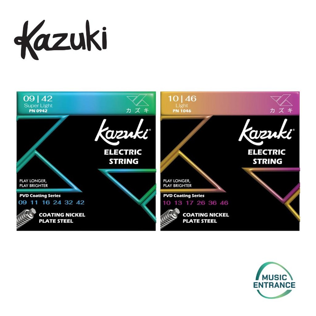 Kazuki PVD Coating Nickel Plate 09-42 10-46 สายกีตาร์ไฟฟ้า Kazuki เคลือบ PVD Electric Guitar Strings