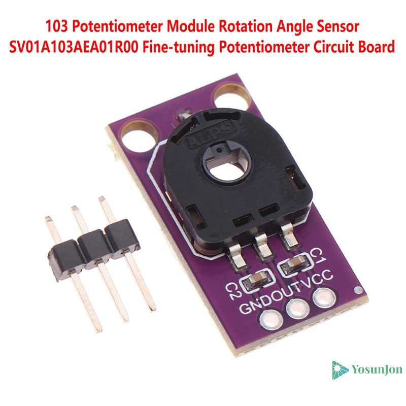 Yosunjon] 103 เซ็นเซอร์มุมแบบหมุน Fine-Tunning Potentiometer โมดูล SMD ป้องกันฝุ่นการตรวจจับมุมโมดูล