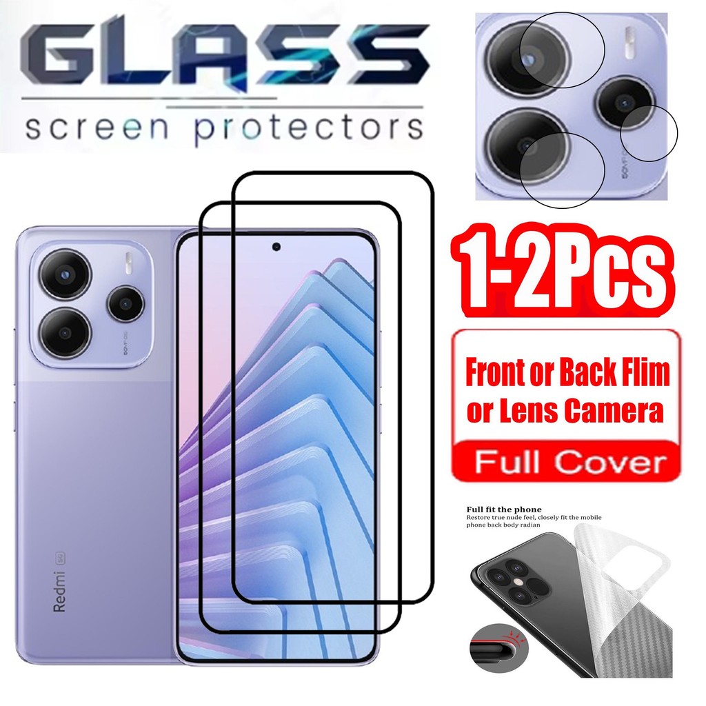 1-2 ชิ้น Xiaomi Redmi หมายเหตุ 14 5G กระจกนิรภัยป้องกันหน้าจอสําหรับ A3 Pro 15 14T 14C Poco C75 14R 