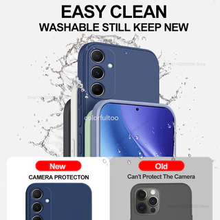 SAMSUNG คู่เคสโทรศัพท์สําหรับSamsung Galaxy A07 A17 A56 A55 A36 A26 A16 A06 SamsungA16 4G 5Gแฟชั่นสแควร์ซิลิโคนเหลวปลอกSoft TPUกล้องป้องกันกันชนกันกระแทกปกหลัง