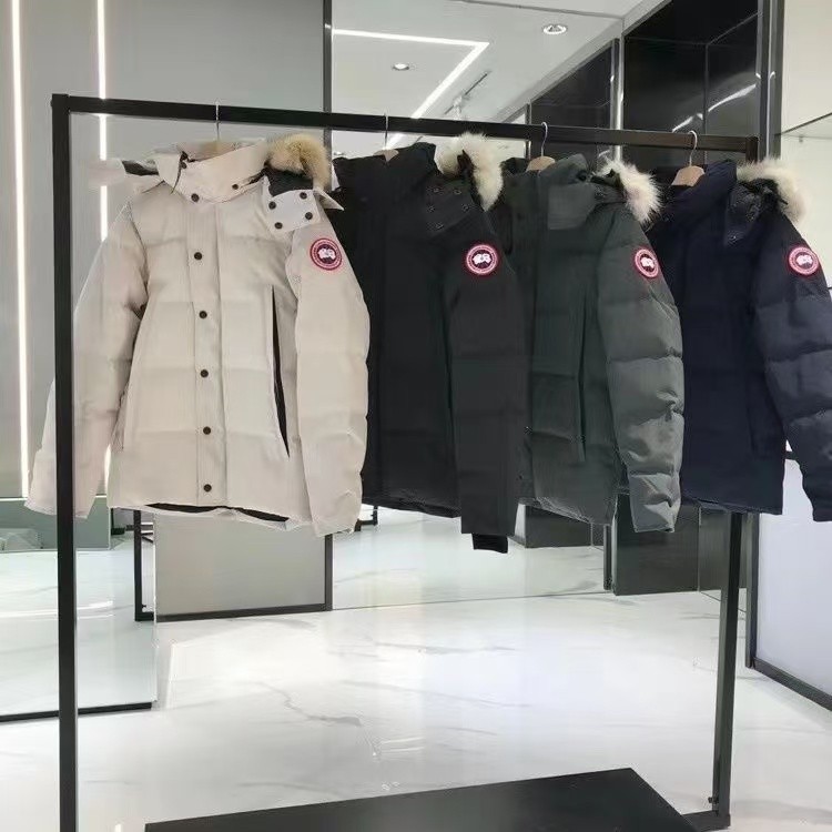 JL6B Big goose Canada Pocket Fur Collar Men and Women Couple Down Jacket Parka Hooded Coat Thickenin