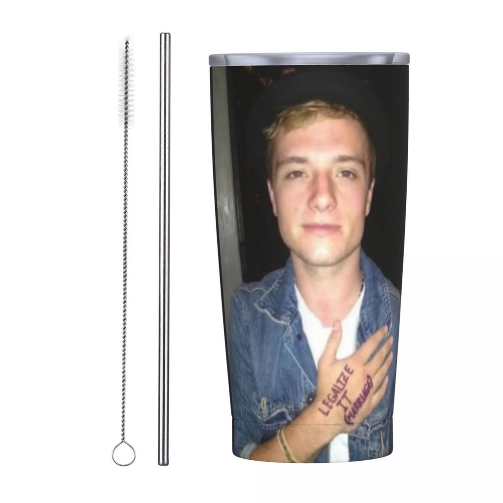 Vintage Josh Hutcherson Tumbler สูญญากาศฉนวนความร้อนถ้วยกระติกน้ําสูญญากาศแก้วกลางแจ้งเครื่องดื่มเย็