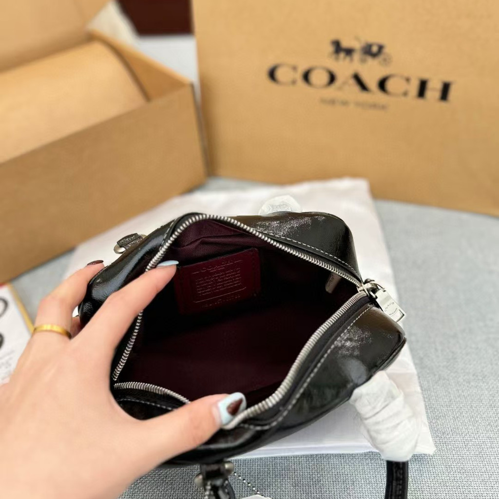 COACH- SATCHEL 19 กระเป๋าสะพายข้างกระเป๋าสะพายข้างทรงสี่เหลี่ยมเล็ก