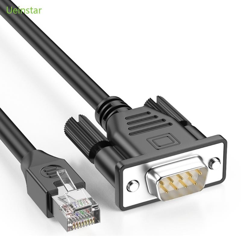 Uein RJ45 8P8C Ethernet to DB9 RS232 ควบคุมสาย Serial Port Extension สายไฟ