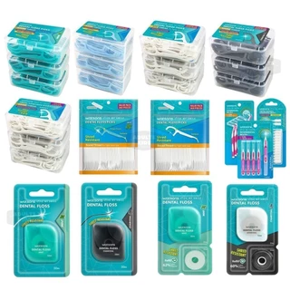 Watsons วัตสัน ก้านขัดฟัน ไหมขัดฟัน​ ขัดซอกฟัน เส้นกลม และแบน​ ชนิดด้าม​ Watson ไหม​ ไหม​ ขัด ฟัน