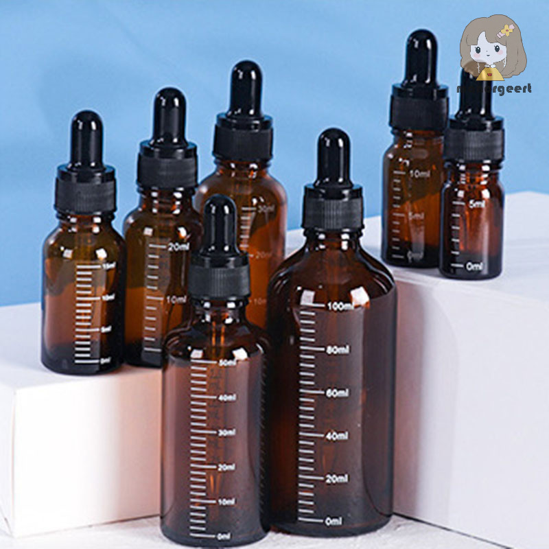 [LO] ขวดดรอปเปอร์ขนาด 5 มล.-100 มล. พร้อมสเกล Reagent Eye Drop Amber Glass ขวดปิเปตเหลวขวดรีฟิล Travel TH