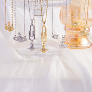 ยุโรปอเมริกันแฟชั่นไมโครฝังเต็มเพชรดาวเสาร์ขาสร้อยคอเหล็กไทเ…