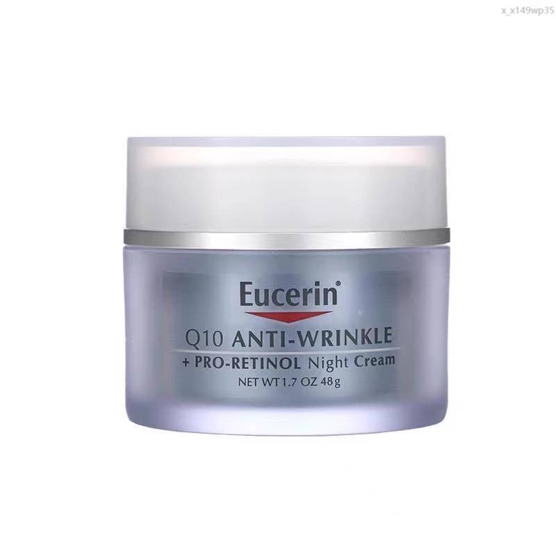 Eucerin Q10 Anti-Wrinkle Face Cream/Pro-Retinol Night Cream 48g ครีมลดริ้วรอย ยกกระชับ เพิ่มความชุ่มชื่น ยูเซอริน ครีมบำ