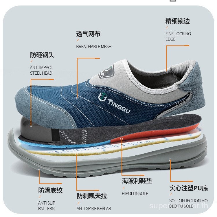 รองเท้าเซฟตี้ STEEL TOE SAFETY Shoes Men Women Fashion ESD 44BU