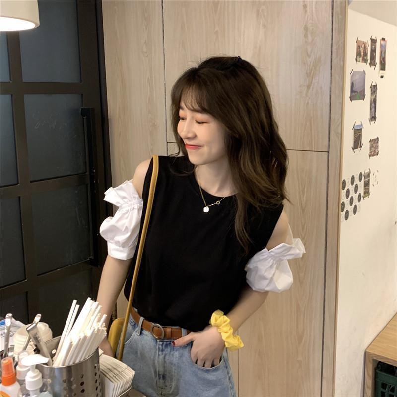 ⭐Fern Shop ฤดูร้อนแขนสั้นด้านบนเสื้อยืดผู้หญิง ราคา ถูกที่สุด ดีลบีเคเค แกลเลอรีภาพที่ 3