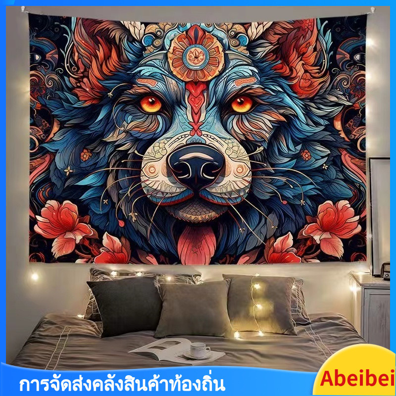 ผ้าพื้นหลังสไตล์จีน Ins ลายจักรราศี ผ้าแขวน Ukiyo-e ตกแต่งผนังข้างเตียงในห้องนอน ผ้าพื้นหลังสไตล์จีน ราคา ถูกที่สุด ดีลบีเคเค แกลเลอรีภาพที่ 2