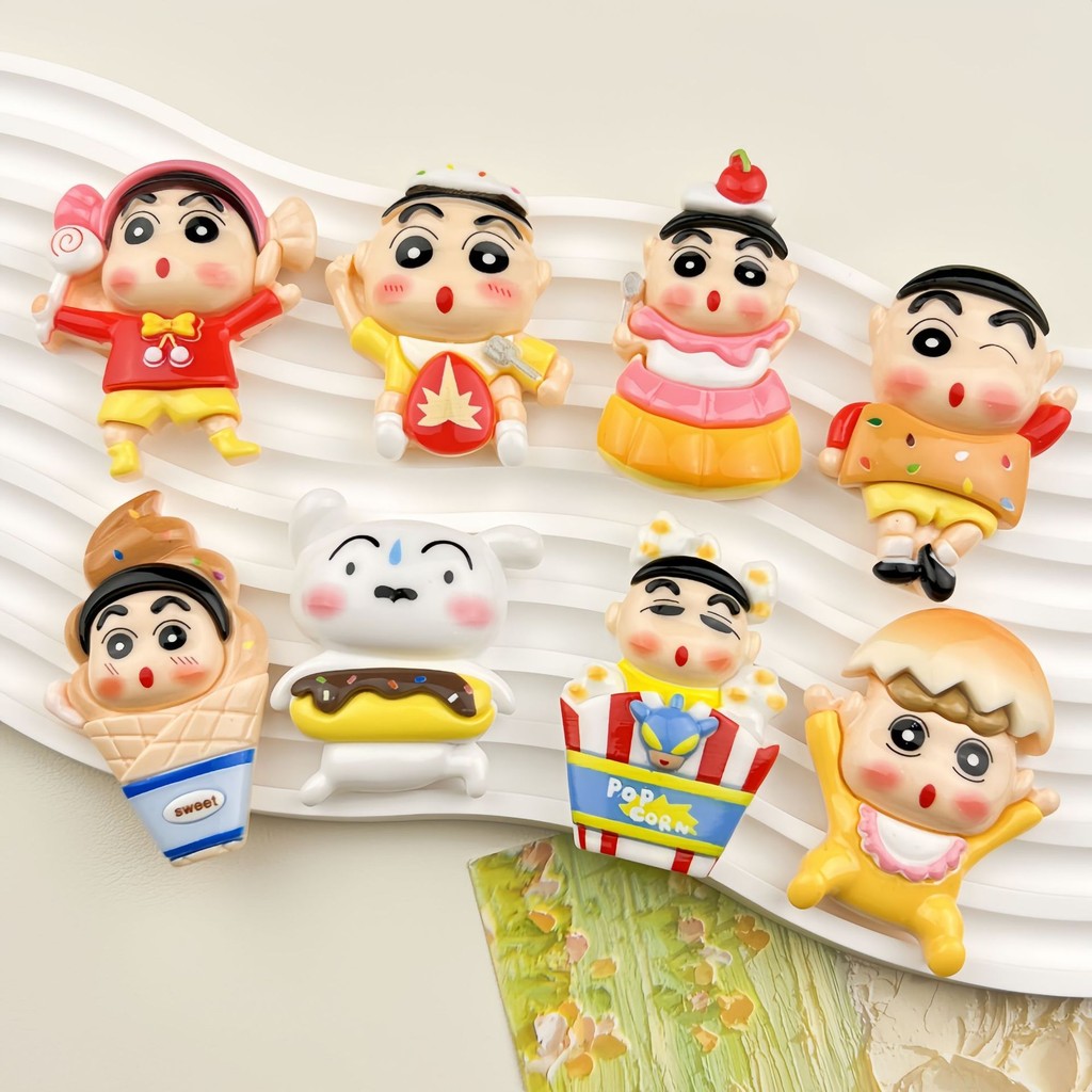 การ์ตูนการ์ดใหญ่ Cross-Dressing Candy ของเล่น Shin-Chan พร้อมอุปกรณ์เรซิน Handmade DIY hairpin และหัวเชือกพวงกุญแจตู้เย็นสติกเกอร์