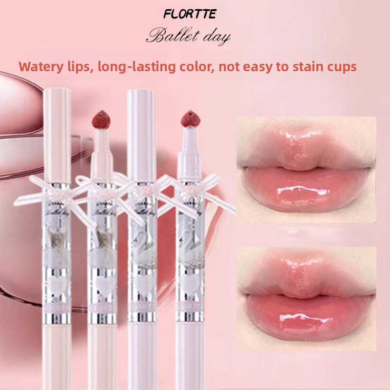 FLORTTE # ลิปกลอสโบว์เล็กไฮไลท์ฟิล์ม-แต่งหน้าติดทนนานสี-Fixing ไม่คราบง่ายถ้วย