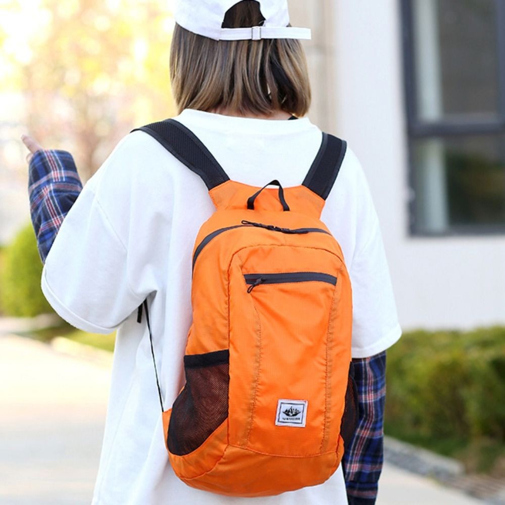 วูชิ กระเป๋าปีนเขาพับ,กระเป๋าเป้สะพายหลังผ้าใบเบาพับได้,แบบพกพากันน้ํา20ล กระเป๋าเดินทางความจุขนาดใหญ่ปีนเขาเดินป่า - รูปที่ 3