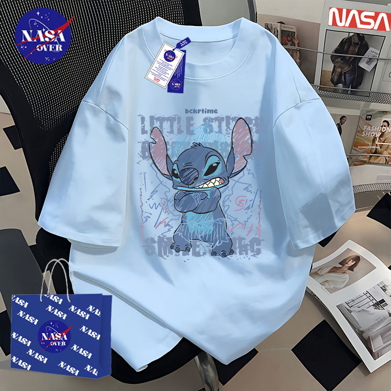 【พร้อมส่ง】🔥NASA ผ้าฝ้ายแท้100% แขนสั้น คอกลม เสื้อยืด ทรงโอเวอร์ไซส์ ใส่ได้ทั้งชายหญิง😠ลายพิมพ์หน้าโกรธ YG418