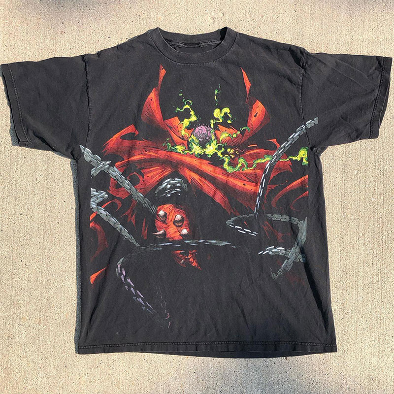 เสื้อยืดแขนสั้นพิมพ์ลาย Spawn Chains 1997 แบบวินเทจเรียบง่าย
