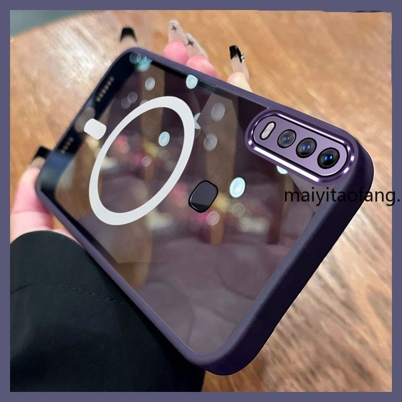 สําหรับ VIVO Y12 VIVO Y15 VIVO Y17 กระจกกันกระแทกขาตั้ง Anti-Fall ชุบเคสโทรศัพท์แบบนุ่มพร้อมตัวป้องกันเลนส์กล้องฝาหลัง XXXB1