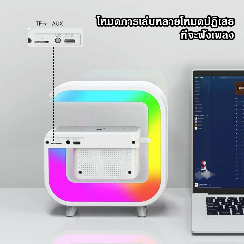ลำโพงบลูทูธ 3 ใน 1 พร้อมนาฬิกาปลุกและไฟ LED thumbnail 6