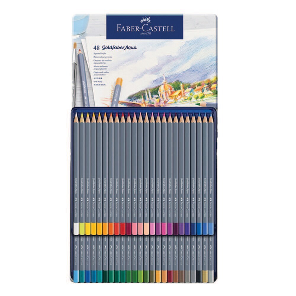 FABER CASTELL สีไม้ระบายน้ำ กล่องเหล็ก รุ่น GOLDFABER จำนวน 48 สี/กล่อง