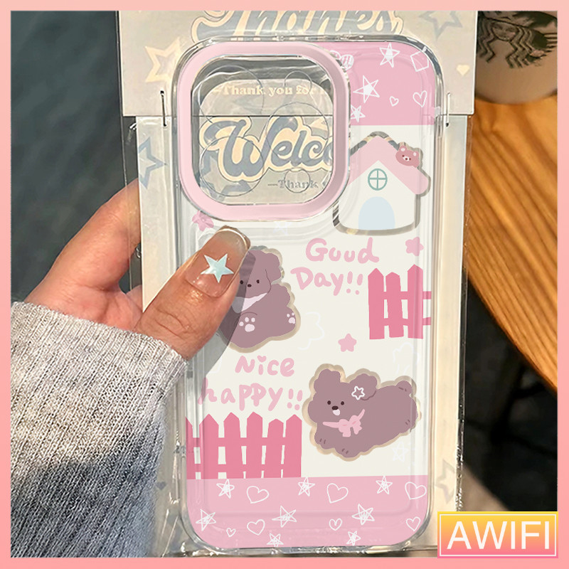 ตลกลูกสุนัขน่ารัก Happy Dog Graffiti โบว์ดอกไม้การ์ตูน Love Heart Case สําหรับ IPhone 14 15 16 13 12 11 Pro Max 7 8Plus