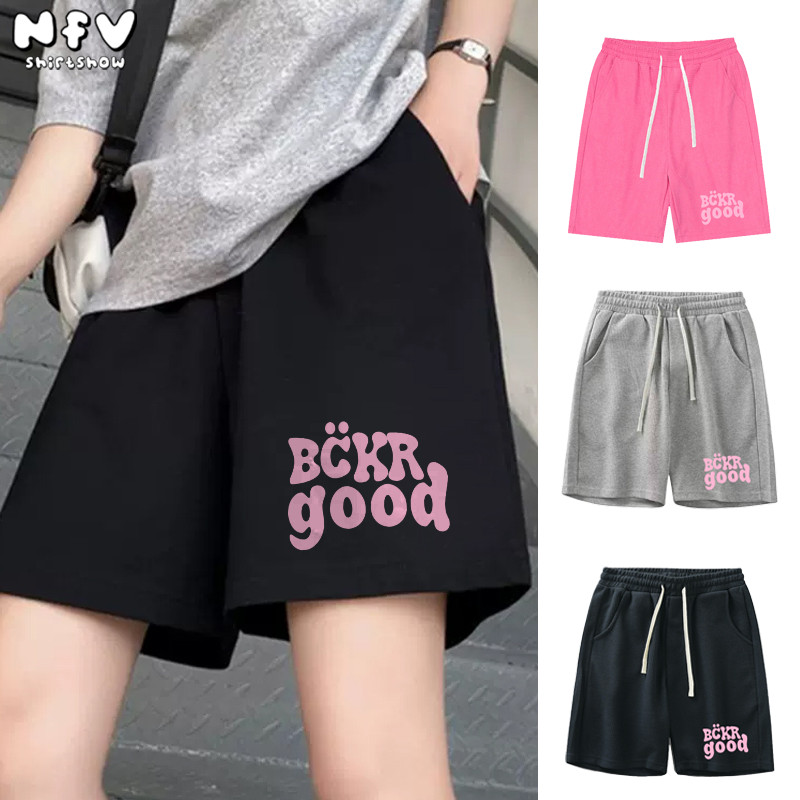 NFV แฟชั่นเกาหลีสไตล์ กางเกงขาสั้น ลำลอง คริสต์มาส เสื้อผญ ชุดหน้าร้อน หลวม ๆ ใส่สบาย กางเกงขาสั้นห้าส่วน YG1659