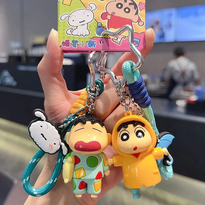 ของแท้ Crayon Shin-Chan คลาสสิกเบสบอล Superman พวงกุญแจการ์ตูนอะนิเมะเกมอุปกรณ์ต่อพ่วงจี้