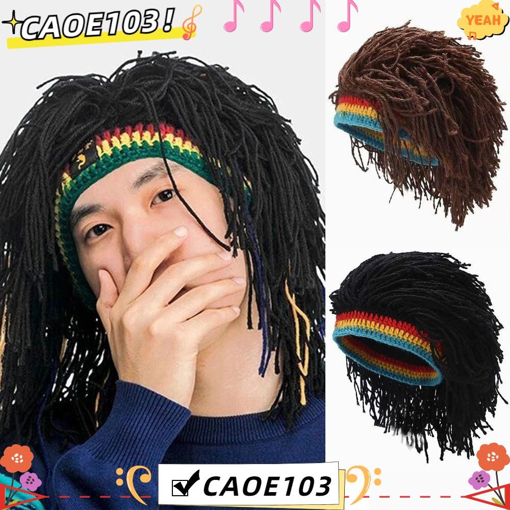 Caoe103 วิกผม Braid หมวก,ไฟเบอร์ Hip-hop Reggae Dreadlocks วิกผม,แฟชั่นสีดํา/สีน้ําตาล Reggae ผู้ชายวิกผมไนท์คลับ