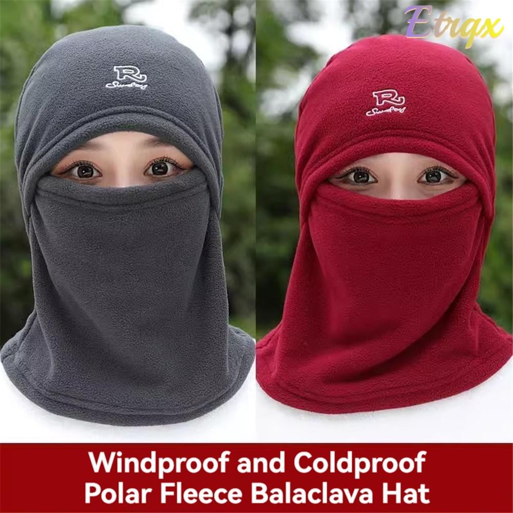 Etrqx Hooded คออุ่น,ขี่จักรยานเล่นสกีความร้อน Polar ขนแกะ Balaclava หมวก,กลางแจ้งสําหรับสภาพอากาศหนาวเย็นกันน้ํา Face คออุ่น Beanie หมวกสําหรับผู้หญิงผู้ชาย