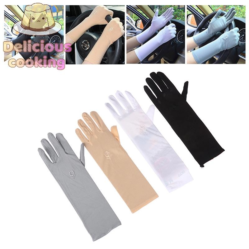 [ทําอาหารแสนอร่อย] 1 คู่ถุงมือถุงมือขับรถยืดผู้หญิงป้องกันรังสียูวีกลางยาวถุงมือระบายอากาศสําหรับฤดูใบไม้ผลิฤดูร้อนบางถุงมือ [ใหม่] - รูปที่ 7