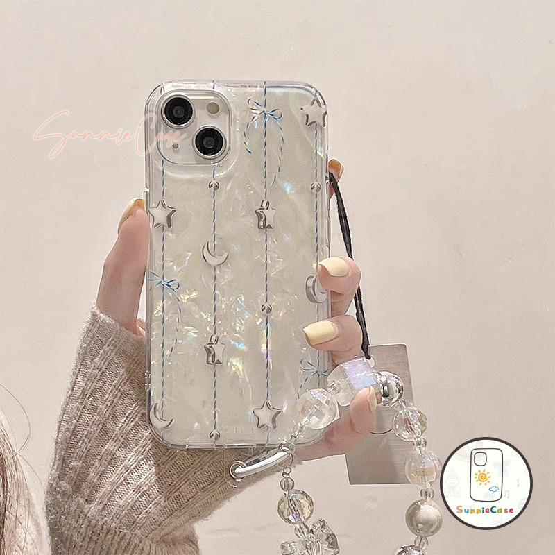 ลายเปลือกหอย เคสไอโฟน13 พระจันทร์ สำหรับ IPhone 16 12 13 11 14 15 Pro Max XS X XR 7Plus 8Plus Max 15 7 8 Plus SE เคส