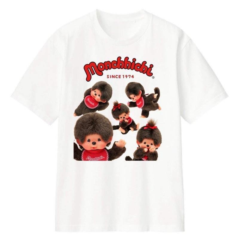 Papaya เสื้อยืด Oversize ลาย "Monchhichi Since 1974" สไตล์เรโทร ใส่ได้ทั้งผู้ชายและผู้หญิง คอตตอน 100% WS1306
